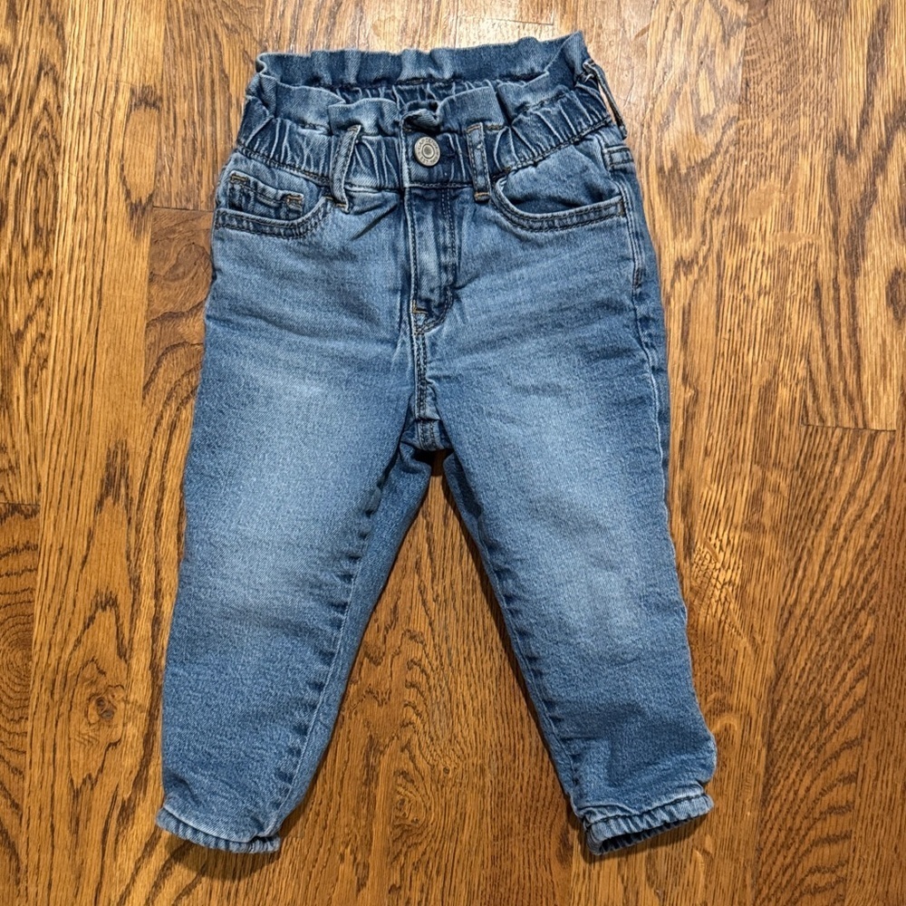 GAP Toddler “Just Like Mom” Fleece lined Denim Blue Jeans 2Y
